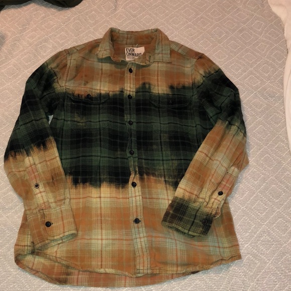 Vintage Flannel Bleach Washed Free People Style - Picture 1 of 6